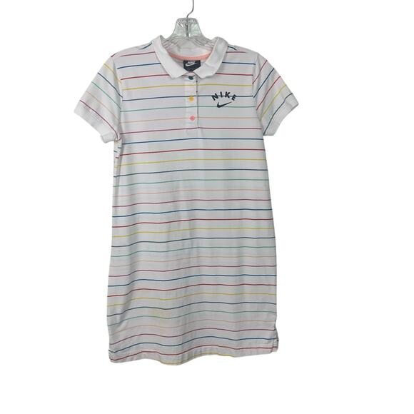 Nike Other - Nike Girl's Rainbow Colors Striped Cotton Knit Polo Dress Size XL